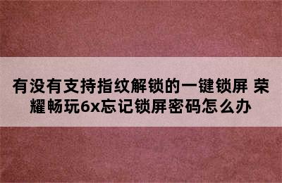 有没有支持指纹解锁的一键锁屏 荣耀畅玩6x忘记锁屏密码怎么办